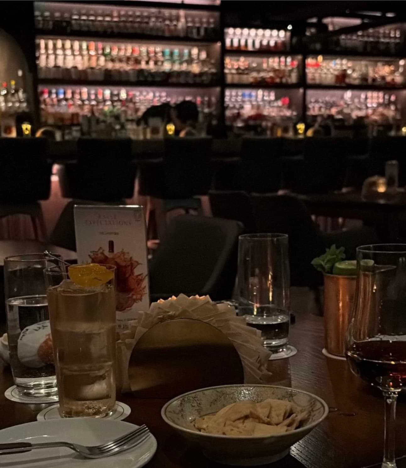 A dimly lit Seoul bar