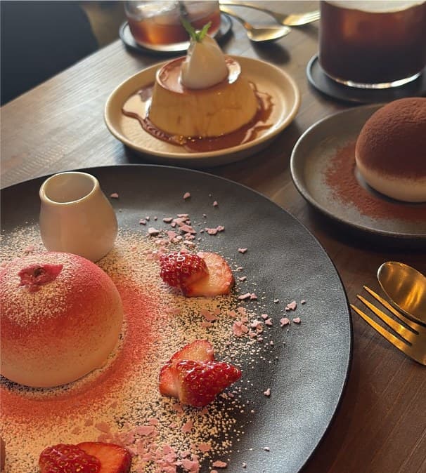A plated dessert
